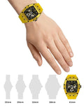 Guess Phoenix Multi Function Black Dial Yellow Rubber Strap Watch for Men - GW0203G6