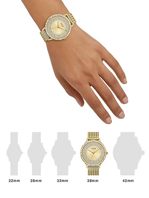 Guess Mesh Armband Horloge, Goud, GW0474L2-AMZUK Guess Mesh Armband Horloge, Goud, GW0474L2-AMZUK