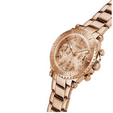 Guess Cosmic Chronograph Rose Gold Dial Rose Gold Steel Strap Watch for Women - GW0465L2