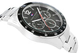 Tommy Hilfiger Luke Chronograph Quartz Black Dial Silver Steel Strap Watch for Men - 1791104