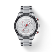 Tissot T Sport PRS 516 Chronograph White Dial Silver Steel Strap Watch For Men - T100.417.11.031.00