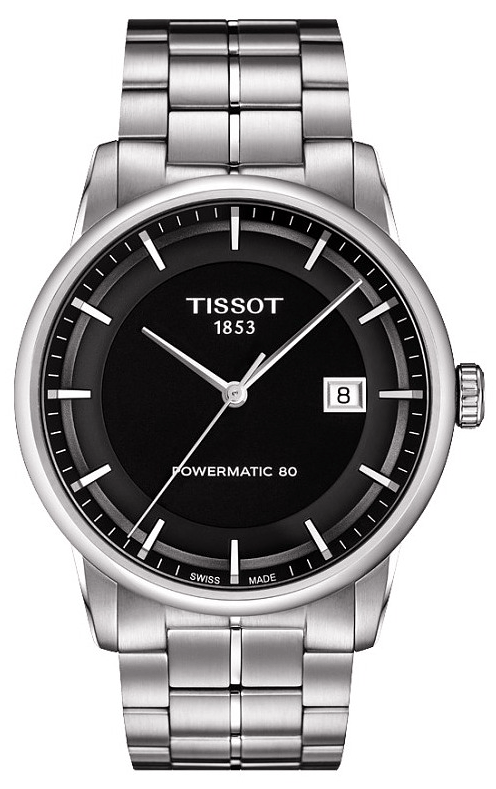 Jam Tangan Pria Tissot Luxury Powermatic 80 Dial Hitam dengan Tali Baja Perak - T086.407.11.051.00
