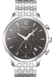 Jam Tangan Pria Tissot T Classic Tradition Chronograph Dial Hitam Tali Baja Perak - T063.617.11.067.00
