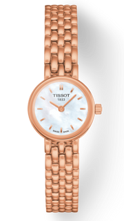Tissot T Lady Lovely Mother of Pearl Dial Rose Gold Steel Strap Watch For Women - T058.009.33.111.00