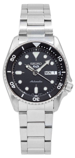 Seiko 5 Sports SKX Automatic Black Dial Silver Steel Strap Watch For Men - SRPK29K1