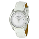 Tissot Couturier Jam Tangan Wanita Tali Kulit Putih Dial Perak untuk Wanita - T035.210.16.011.00