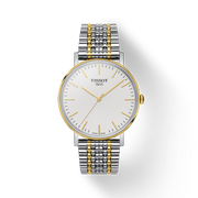 Tissot Everytime Medium White Dial Two Tone Mesh Bracelet Watch For Men - T109.410.22.031.00