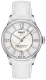 Jam Tangan Tissot Chemin Des Tourelles Powermatic 80 Lady White Dial White Leather Strap Untuk Wanita - T099.207.16.116.00
