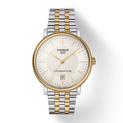 Tissot Carson Premium Powermatic 80 White Dial Two Tone Steel Strap Watch For Men - T122.407.22.031.00