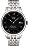 Tissot Le Locle Jam Tangan Tali Baja Perak Dial Hitam Otomatis Untuk Pria - T41.1.483.53