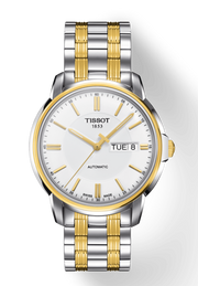 Tissot T Classic Automatics III White Dial Two Tone Steel Strap Watch For Men - T065.430.22.031.00