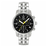 Tissot T Sport PRC200 Chronograph Black Dial Silver Steel Strap Watch for Men - T17.1.586.52