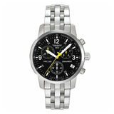 Tissot T Sport PRC200 Chronograph Black Dial Silver Steel Strap Jam Tangan untuk Pria - T17.1.586.52