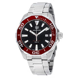 Jam Tangan Pria Tag Heuer Aquaracer Dial Hitam dengan Tali Baja Perak - WAY101B.BA0746