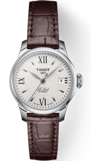 Tissot Le Locle Automatic Lady Silver Dial Brown Leather Strap Watch For Women - T41.1.113.77