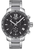 Tissot Quickster Chronograph Jam Tangan Tali Baja Perak Dial Hitam Untuk Pria - T095.417.11.067.00