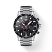 Tissot Supersport Chrono Black Dial Silver Steel Strap Watch For Men - T125.617.11.051.00