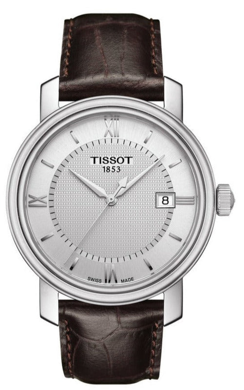 Tissot T Classic Bridgeport Silver Dial Jam Tangan Tali Kulit Coklat Untuk Pria - T097.410.16.038.00