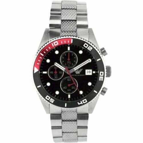 ARMANI時計 Relógio masculino Emporio Armani cronógrafo com mostrador preto e