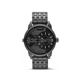Diesel Mini Daddy Dual Time Black Dial Black Stainless Steel Strap Watch For Men - DZ7316