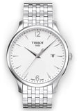 Tissot T Classic Tradition Jam Tangan Tali Baja Perak Dial Putih Untuk Pria - T063.610.11.037.00