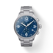 Tissot T Sport Chrono XL Chronograph Blue Dial Silver Steel Strap Watch For Men - T116.617.11.047.00