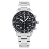 Citizen Eco Drive Chronograph Black Dial Silver Steel Strap Watch For Men - CA0690-88E