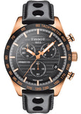 Tissot PRS 516 Chronograph Black Dial Jam Tangan Tali Kulit Hitam Untuk Pria - T100.417.36.051.00
