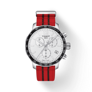 Tissot Quickster Chronograph NBA Chicago Bulls White Dial Red NATO Strap Watch For Men - T095.417.17.037.04