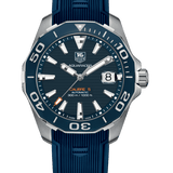 Tag Heuer Aquaracer Calibre 5 Blue Dial Blue Silicone Strap Watch for Men - WAY211C.FT6155