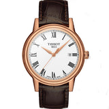 Tissot T Classic Carson Jam Tangan Tali Kulit Coklat Dial Putih Untuk Pria - T085.410.36.013.00