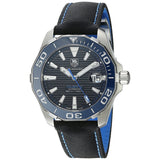 Tag Heuer Aquaracer Calibre 5 Jam Tangan Tali Nilon Hitam Dial Hitam Otomatis untuk Pria - WAY211B.FC6363