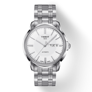 Tissot Automatics III Day Date White Dial Silver Steel Strap Watch For Men - T065.430.11.031.00