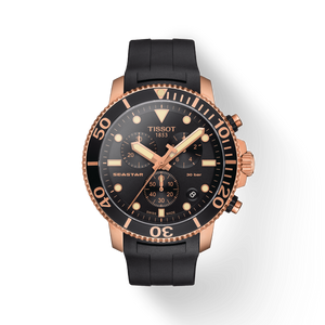 Tissot Seastar 1000 Chronograph Black Dial Black Rubber Strap Watch For Men - T120.417.37.051.00