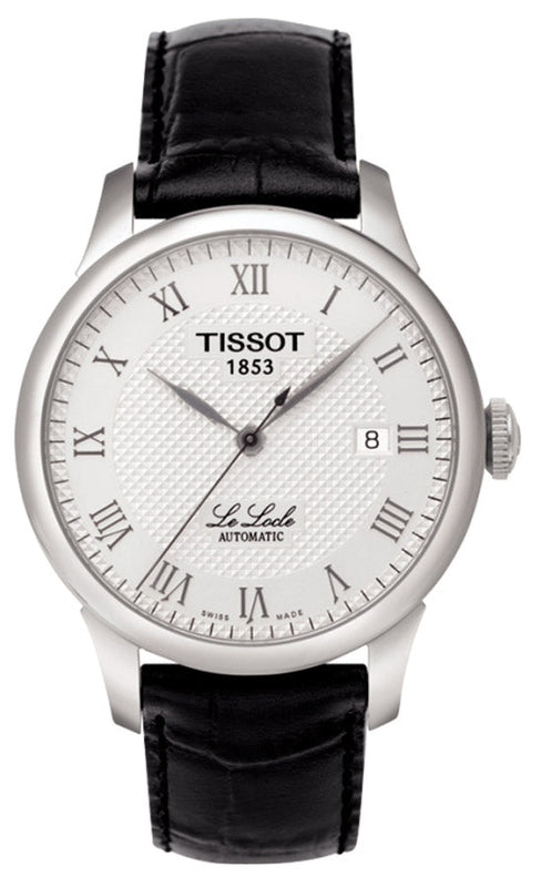 Jam Tangan Pria Tissot T Classic Le Locle Automatic Silver Dial Black Leather Strap - T41.1.423.33