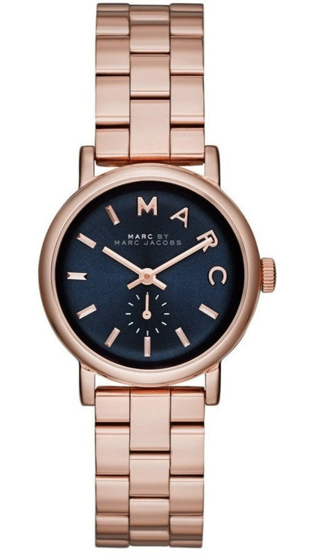 Marc Jacobs Baker Navy Blue Dial Rose Gold Steel Strap Watch  display picture 2