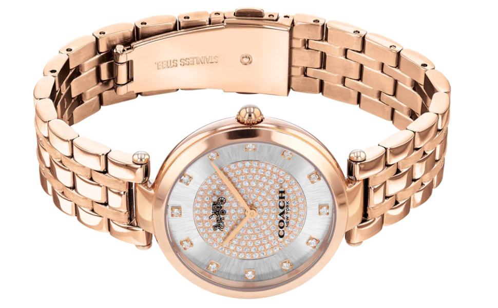 Coach Park Silver Dial Rose Gold Steel Strap Watch for Women - 14503735