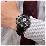 Guess Fleet Chronograph Black Dial Black Rubber Strap Watch for Men - W0971G1