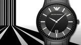 Emporio Armani Renato Quartz Black Dial Black Steel Strap Watch For Men - AR11079