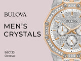 Bulova Octova Crystal Silver Dial Two Tone Steel Strap Watch for Men - 98C133