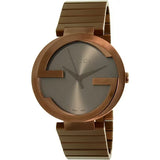 Gucci Interlocking XL Brown Dial Brown Steel Strap Watch For Men - YA133211