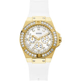 Guess Venus Diamonds White Dial White Rubber Strap Watch for Women - GW0118L5