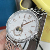 Fossil Jacqueline Multifunction Moonphase White Dial Silver Steel Strap Watch for Women - ES5164