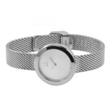 Calvin Klein Firm White Dial Silver Mesh Bracelet Watch for Women - K3N23126