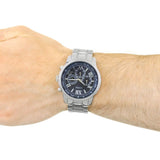 Guess Horizon Chronograph Quartz Blue Dial Silver Steel Strap Watch for Men - W0379G3
