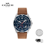 Coach Kent Blue Dial Brown Leather Strap Watch for Men - 14602560