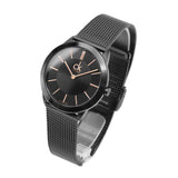 Calvin Klein Minimal Black Dial Black Mesh Bracelet Watch for Women - K3M22421