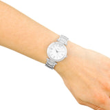 Guess Park Ave White Dial Silver Steel Strap Watch for Women - W0767L1