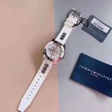 Tommy Hilfiger K2 White Dial White Rubber Strap Watch for Women - 1781306