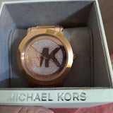 Michael Kors Runway Rose Gold Dial Rose Gold Steel Strap Watch For Women - MK5853